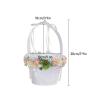 MEUMITY 2 PCS Exquisite Wedding Flower Girl Basket,Embroidered Flower Baskets Decorated with Imitation Pearls for Romantic Ceremony Banquet Party Decoration view 4