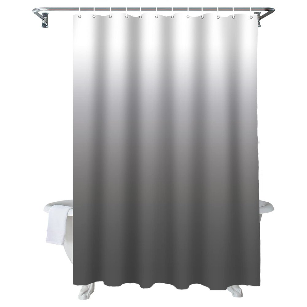 Abstract Art Fabric Shower Curtain Set With Hooks - Luxury Grey White Waterproof Polyester Bathroom Accessory, 72x72 Inch