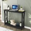39.37" Console Table with Shelf,Modern Entryway Table for Home,MDF Boards Rectangle Shape,Black view 1