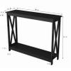 39.37" Console Table with Shelf,Modern Entryway Table for Home,MDF Boards Rectangle Shape,Black view 2