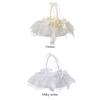 BEIJIALY Set of 2 Flower Girl Baskets for Wedding, Lace Flower Girl Baskets with Ribbon Bows,Flexible Handles, Lace Skirt Fairy Collection Petal Storage Baskets view 3