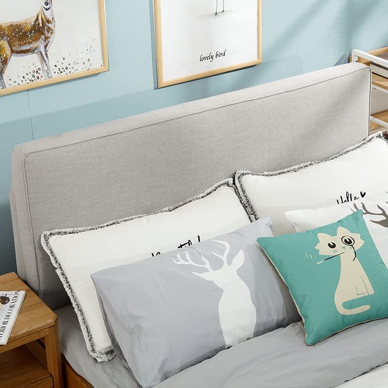 ZZYK Upholstered Headboards, Bed Backboard Headboards for Queen Size Bed, Dorm Bed Bench Bedroom Cotton and Linen Headboard Use with Headboard,H,53.1"/135cm