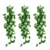 MAGICLULU 3pcs Artificial Scindapsus Aureus Vine Decorative Fake Hanging Plants for Wall Realistic Greenery for Home Wedding and Party Decoration view 2