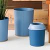 DFDFSFG Trash Can Small Plastic Trash Can with Pressure RingOpen Top Garbage CanRetro Round Garbage Bin for Powder Rooms, Kitchens (Navy Blue) Wastebasket (Color : Navy Blue) view 3