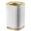DFDFSFG Trash Can Striped Trash Can with Pressure RingOpen Top Garbage CanPlasitic Garbage Bin for Living Room Bedroom Office Dorm15L/4 Gallon Wastebasket (Color : Gold) view 1