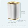 DFDFSFG Trash Can Striped Trash Can with Pressure RingOpen Top Garbage CanPlasitic Garbage Bin for Living Room Bedroom Office Dorm15L/4 Gallon Wastebasket (Color : Gold) view 2