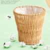DFDFSFG Trash Can Rattan Trash Can Without LidWoven Hyacinth Garbage CanWillow Woven Flower Pots Sundries Garbage Bin for Bedroom Kitchen Wastebasket (Color : Brown) view 4