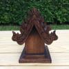 Mini Thai Spirit House Altar Shrine SanPraPhum Wood Carving Thai House Model Handcraft view 3