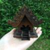 Mini Thai Spirit House Altar Shrine SanPraPhum Wood Carving Thai House Model Handcraft view 4
