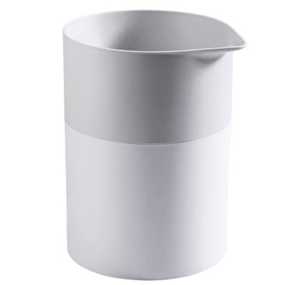DFDFSFG Trash Can Two-Color Trash Can Wastebasket with HandleDetachable Garbage Can Without LidPlastic Open Top Garbage Bin for Bedroom Kitchen Wastebasket (Color : White-Gray)