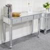 HUHAORAN2021 Dressing Table Vanity Table with 3-Drawers and Mirror Dressing Table Console Table Mirror Writing Desk Easy Assemble106x38x76cmSilvery Vanity Table (Color : Silvery) view 2
