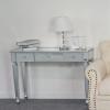 HUHAORAN2021 Dressing Table Vanity Table with 3-Drawers and Mirror Dressing Table Console Table Mirror Writing Desk Easy Assemble106x38x76cmSilvery Vanity Table (Color : Silvery) view 3