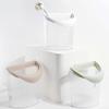 DFDFSFG Trash Can Clear Plastic Trash Can Without LidOpen Top Stripe Garbage Can with HandlePressure Ring Garbage Bin for Kitchen Bathroom Wastebasket (Color : White) view 3