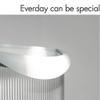 DFDFSFG Trash Can Clear Plastic Trash Can Without LidOpen Top Stripe Garbage Can with HandlePressure Ring Garbage Bin for Kitchen Bathroom Wastebasket (Color : White) view 4