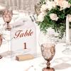 Yalikop 12 Pack Acrylic Sign Holder with Wood Base DIY Signs Acrylic Table Numbers Modern Signs Plaque Vertical Table Decor for Wedding, Restaurant, Store, Office, Hotel(4 x 6 Inch) view 2