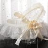 Marooma 2PCS Flower Girl Baskets for Wedding,Romantic Wedding Flower Lace Ribbon Baskets Candies Container for Wedding Ceremony Banquet Decoration view 3