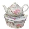 9.5 x 5.6" Porcelain Tea Pot, Moon Rose view 1