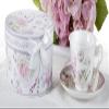 Delton Porcelain Cup & Saucer, Moon Rose view 1