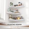 fuqing Corner Floating Shelves, Wall Shelf Set of 3, Shelves for Wall Storage, Solid Wood Shelves for Storage, Wall Mount Wooden Display Shelf for Bathroom Bedroom Kitchen Garage, White view 2