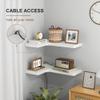 fuqing Corner Floating Shelves, Wall Shelf Set of 3, Shelves for Wall Storage, Solid Wood Shelves for Storage, Wall Mount Wooden Display Shelf for Bathroom Bedroom Kitchen Garage, White view 4