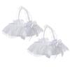 Marooma 2PCS Flower Girl Baskets for Wedding,Romantic Wedding Flower Lace Ribbon Baskets Candies Container for Wedding Ceremony Banquet Decoration view 1