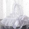 Marooma 2PCS Flower Girl Baskets for Wedding,Romantic Wedding Flower Lace Ribbon Baskets Candies Container for Wedding Ceremony Banquet Decoration view 2