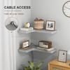 fuqing Corner Floating Shelves, Wall Shelf Set of 3, Shelves for Wall Storage, Solid Wood Shelves for Storage, Wall Mount Wooden Display Shelf for Bathroom Bedroom Kitchen Garage, Dark Grey view 4