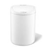 DWLOMHE Automatic Trash Can, Plastic Rectangular Trash/Garbage, Silent Gentle Open and Close Dustbin, Can Power by Batteries Sensor Kitchen Garbage Bin with Sensing DistanceWhite view 1