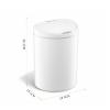 DWLOMHE Automatic Trash Can, Plastic Rectangular Trash/Garbage, Silent Gentle Open and Close Dustbin, Can Power by Batteries Sensor Kitchen Garbage Bin with Sensing DistanceWhite view 2