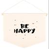 Andaz Press Hanging Canvas Banner - Be Happy Tapestry Wall Hanging Banner for Baby Girl, Boy & Kids Nursery Decor, Pennant Flag Art, 1-Pack view 1