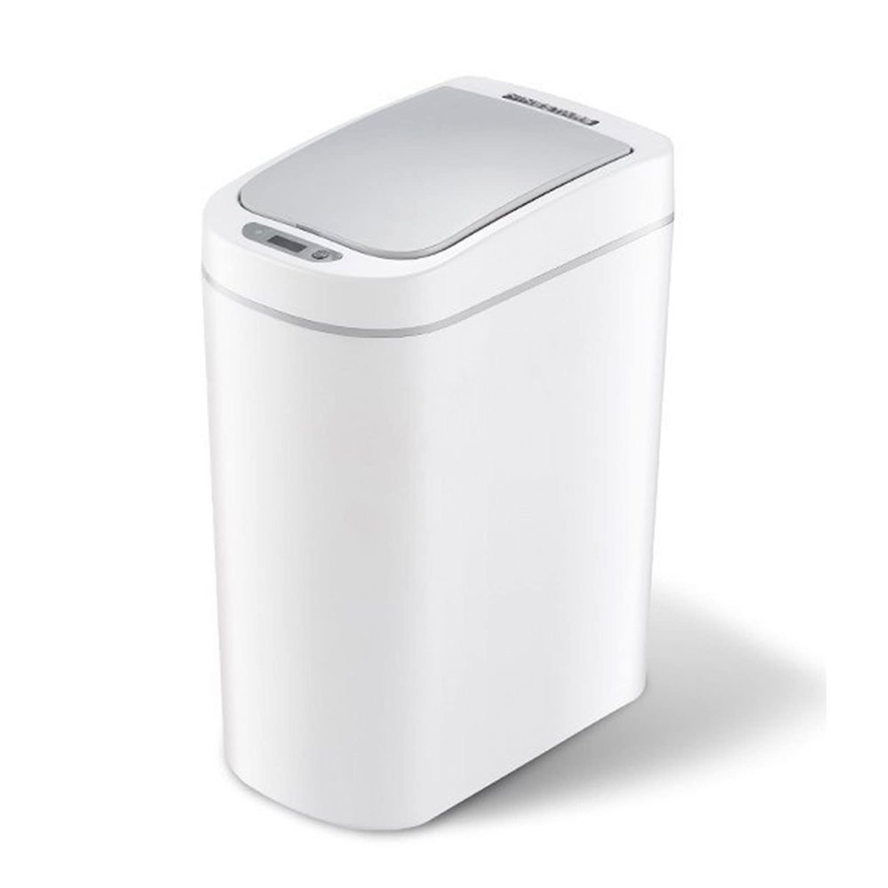DWLOMHE Plastic Rectangular Trash/Garbage, Home Smart Garbage Bin, 7L Waterproof Automatic Smart Bathroom Garbage Can with Lid, for Bathroom, Bedroom, or Home Office