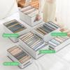 CHVOVUNY Wardrobe Clothes Organizer for Folded Clothes Washable Clothing Drawer Suitable for Thin Jeans, Leggings, T-Shirts, Bras, Underwear, Socks, 3 Pack 7 Grids 9 Grids 12 Grids White Grey view 4
