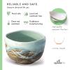 aprikalife - Traditional Japanese Matcha Tea Bowl, Handcrafted Ceramic, Tea Ceremony Cup, Blue & Brown Glaze view 2