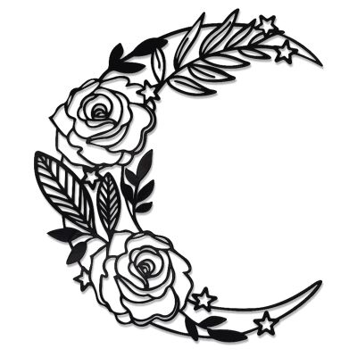 EZ4ENCE Moon Decoration Metal Hanging Wall Art Decor Black Boho Home Decor