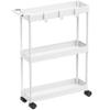 Simple Houseware 3-Tier Slim/Narrow Storage Cart with Handle, 5.5'' Wide x 26.5'' Height Rolling Organizer for Kitchen, Bathroom, Laundry Room - White view 1