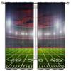 American Football Blackout Curtains for Boy Girl Bedroom Living Room Darkening Decor, Sport Theme Arena Stadium and Sunset Home Rod Pocket Thermal Insulated Window Curtain/Drapes 2 Panel, 63x63 Inch view 2