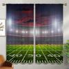 American Football Blackout Curtains for Boy Girl Bedroom Living Room Darkening Decor, Sport Theme Arena Stadium and Sunset Home Rod Pocket Thermal Insulated Window Curtain/Drapes 2 Panel, 63x63 Inch view 3