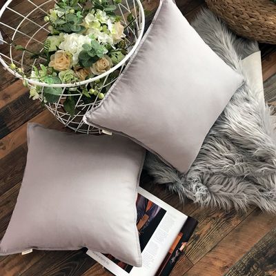 Jeanerlor SureGuard Pillowcase Cousion Cover Decor Cotton Linen with Unique Design to Embellish Study Room/House/Office Set of 2, 20"x20"(50 x 50cm), Silver Grey
