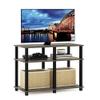 Furinno Romain Turn-N-Tube Stand for TV up to 40 Inch, 40-Inch, French Oak/Black view 1