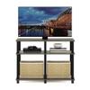 Furinno Romain Turn-N-Tube Stand for TV up to 40 Inch, 40-Inch, French Oak/Black view 3
