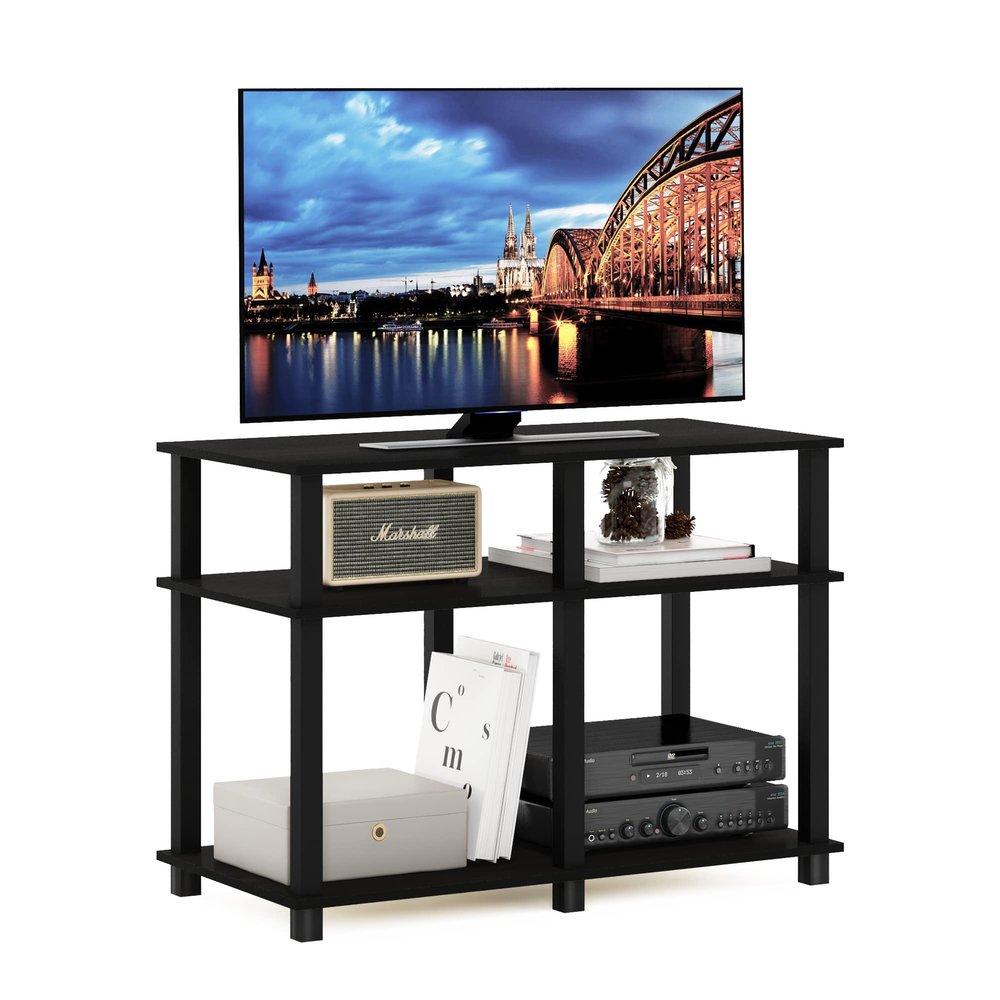 Furinno Romain Turn-N-Tube Stand for TV up to 40 Inch, 40-Inch, Espresso/Black