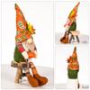 2 Pack Fall Decor Thanksgiving Decorations Harvest Gnome Plush Doll Elf Dwarf Doll Figurine with Maple Leaves Sunflower Autumn Decor for Festival Gifts (Harvest Gnome E) view 3