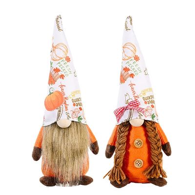 2 Pack Fall Decor Thanksgiving Decorations Harvest Gnome Plush Doll Elf Dwarf Doll Figurine with Maple Leaves Sunflower Autumn Decor for Festival Gifts (Harvest Gnome G)
