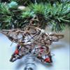 Rustic Rattan & Berries Christmas Tree Star in Choice of Large or Small view 3