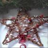 Rustic Rattan & Berries Christmas Tree Star in Choice of Large or Small view 4