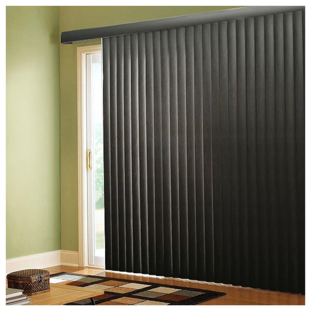 BlindDen - Vinyl Vertical Window Blinds for Home - Vertical Blinds for Sliding Glass Doors - Black Frost, 42" Wide x 60" Long