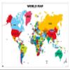 Trends International Map - World 2022 Wall Poster, 22.375" x 34", White Framed Version view 1