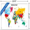 Trends International Map - World 2022 Wall Poster, 22.375" x 34", White Framed Version view 3