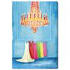 Oliver Gal Artist Co. Fashion and Glam, Canvas Wall Art, Colorful chic dress collection chandelier Ready to Hang Living Room, Bedroom and Bathroom Home Dcor, 24.0 x 36.0, Blue, Framed Canvas Art view 1