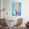 Oliver Gal Artist Co. Fashion and Glam, Canvas Wall Art, Colorful chic dress collection chandelier Ready to Hang Living Room, Bedroom and Bathroom Home Dcor, 24.0 x 36.0, Blue, Framed Canvas Art view 3